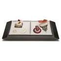 Apro-Platte mit 2 Porzellanplatten 10x20cm