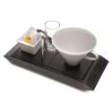 Platte 4-teilig fr Tee mit grossem Glas 10x20cm
