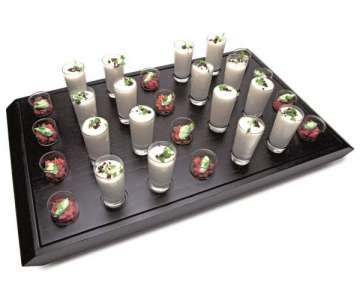 Platte mit 12 kleinen und 16 grossen Glser 32.5x53cm