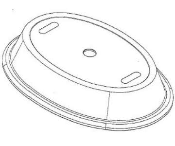 Cloche oval 33cm transparent mit Loch