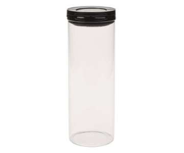 Fliplock Glassbehlter gross, schwarz, 10.8x10.8x30.3 cm