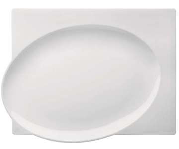 Blanc Teller rechteckig vollglasiert L: 31cm
