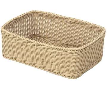 Korb rechteckig, beige, 45x33x16 cm