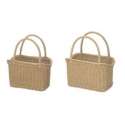 Tasche eckigm. 2 B�gel, h-beige, 45x22x28 cm