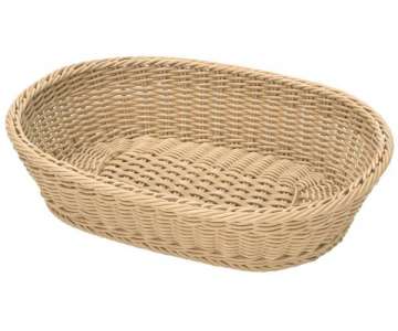Korb oval, h-beige, 48x36x12 cm
