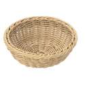 Schale rund, beige, 23x9 cm, Rand gebogen