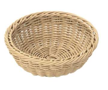 Schale rund, beige, 23x9 cm, Rand gebogen