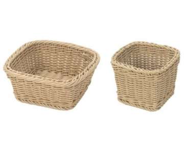 Korb quadratisch, beige, 24x24x11,5 cm