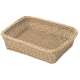 eckiger flacher Korb, beige, 40x32x10 cm