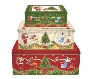 Merry Christmas 3er Set Guetzli-Bchsen 28x20/24x18/20x13 cm