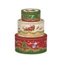 Merry Christmas 3er Set Guetzli-Bchsen rund  19/22/25 cm