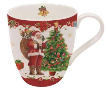 Merry Christmas Porzellanbecher 350 ml, rot