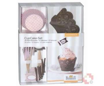 Birkmann CupCake Deco-Set Ros 48tlg