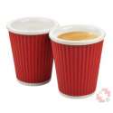 les Artistes Set Kaffeetassen Streifen rot