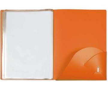 Portfolio Mappe mit 6 Sichthllen und Seitenfach orange