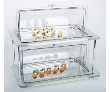 Buffet-Vitrine Doppeldecker, 61 cm x 38 cm, H 33 cm