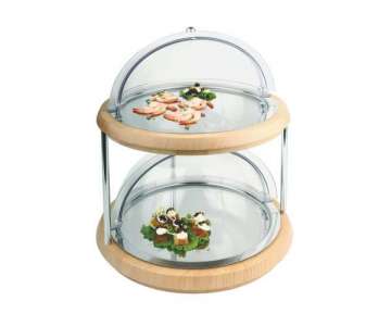 Buffet-Vitrine Doppeldecker, rund ca.  44 cm, H 38 cm