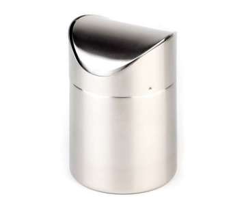 Tischeimer matt poliert, Schwingdeckel �12cm, H 17cm, 1.2 lt