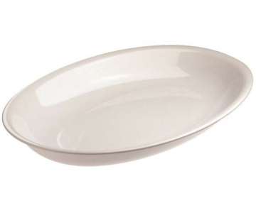 Servierplatte oval, 50x35x7 cm, weiss