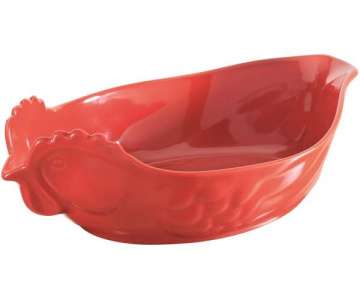 Auflaufform Huhn, rot, 34x22x7.5 cm / 2 lt