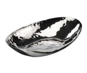 Schale oval, 40,5x25x8,5cm, gehmmert