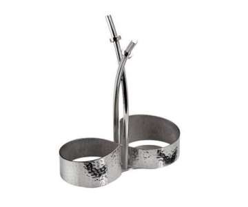 Menage 18/10, 18,5x8,7cm, H:22cm, geh�mmert