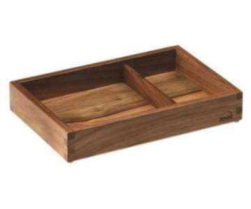 Holzbox m. Unterteilung, 24,4x16,4x4cm, walnuss