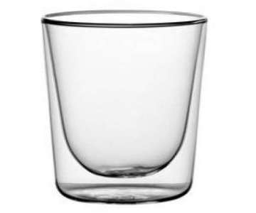 Glasminiatur 0,21L, D:8,8cm,H:7,5cm, doppelwandig