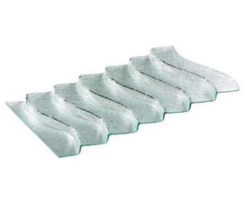 Glastreppe gewellt, 67x40cm, klar