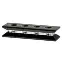 Reagenzglashalter Glas, 23x7x4,6cm, schwarz-klar