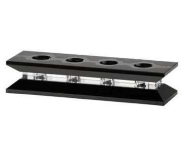 Reagenzglashalter Glas, 23x7x4,6cm, schwarz-klar