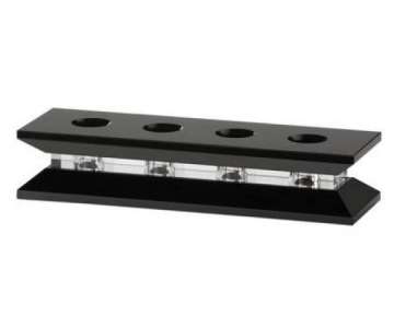 Reagenzglashalter Glas, 23x7x4,6cm, schwarz-klar