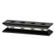 Reagenzglashalter Glas, 23x7x4,6cm, schwarz-klar