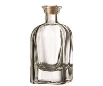 Glasflasche quadratisch 0,04L (ohne Korken)