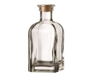 Glasflasche quadratisch 0,1L (ohne Korken)