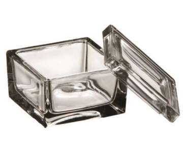 Glasminiatur 7x7cm/Deckel f. Art. 5338