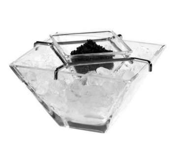 Kaviar-Set 3-tlg. 14x14cm, H:10cm