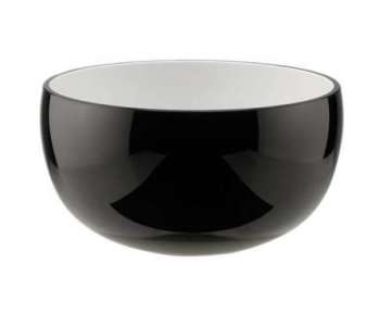 Glasschale 1,3L, D:18cm, H:9,5cm, schwarz/weiss