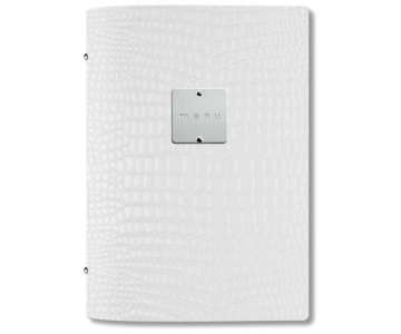 Menkarte A5 braun-kroko Metallschild wein
