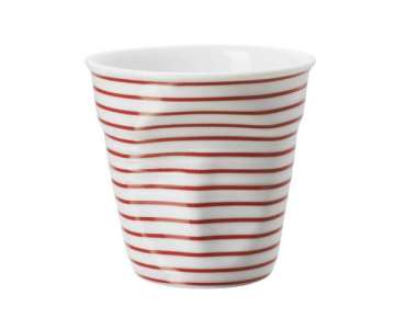 Espresso Knitterbecher 8 cl, klassisch weiss/rot gestreift