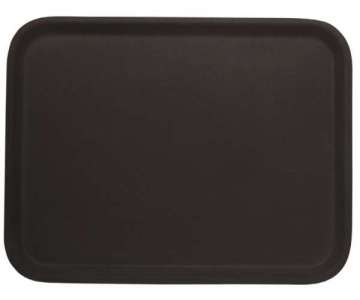 Tablett, rechteckig, rutschfest 61 x 43 cm, schwarz