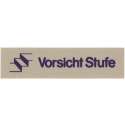 Wortschild VORSICHT STUFE