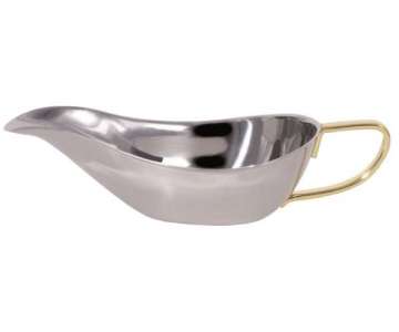 Sauciere ohne Fu, 0,1 l mit vergoldetem Griff