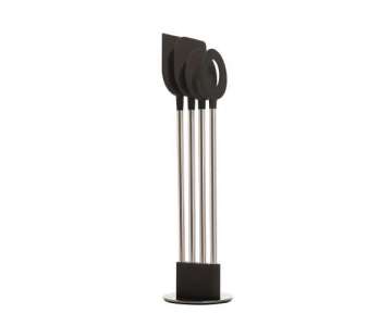 Kchenhelfer Set 5-tlg. Edelstahl, schwarz, 30 cm