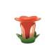 Teefilter mit Unterteller Blumen coral/grn 10x9 cm