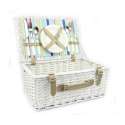 Picknick Korb fr 2 Personen, blau gestreift, 42x28x18cm
