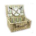 Picknick Korb fr 2 Personen, grn gestreift, 42x28x18cm