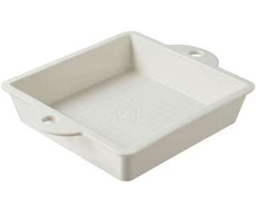 Kuchenform quadratisch, 25.5x25.5x5.6 cm, creme