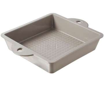 Kuchenform quadratisch in GB, 25.5x25.5x5.6 cm, Sesam-grau