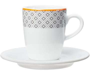 Lipari Espressotasse m. Untertasse, 12 cl, weiss Louise